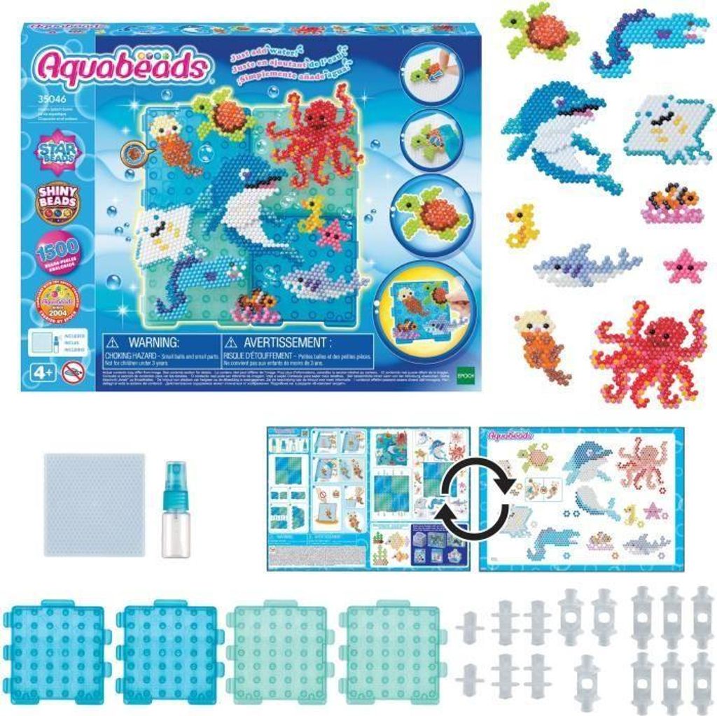 AQUABEADS Kreativ Set La vie aquatique, 35046, Bastelset mit 4 Basen für Unterwasser Diorama