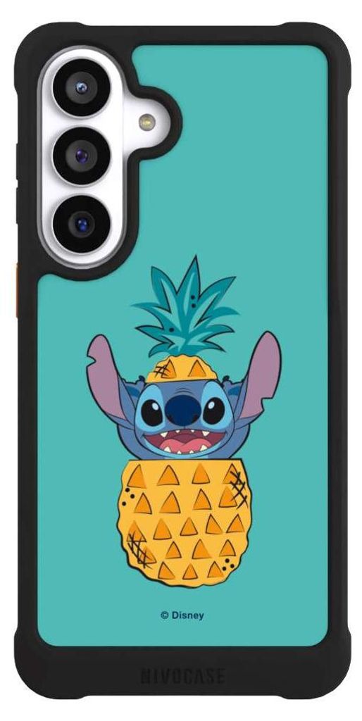 NIVOCASE Hülle für Samsung Galaxy S26+ Stoßfeste Handyhülle NIVOmax Case Schwarz Ananas Disney Lilo & Stitch