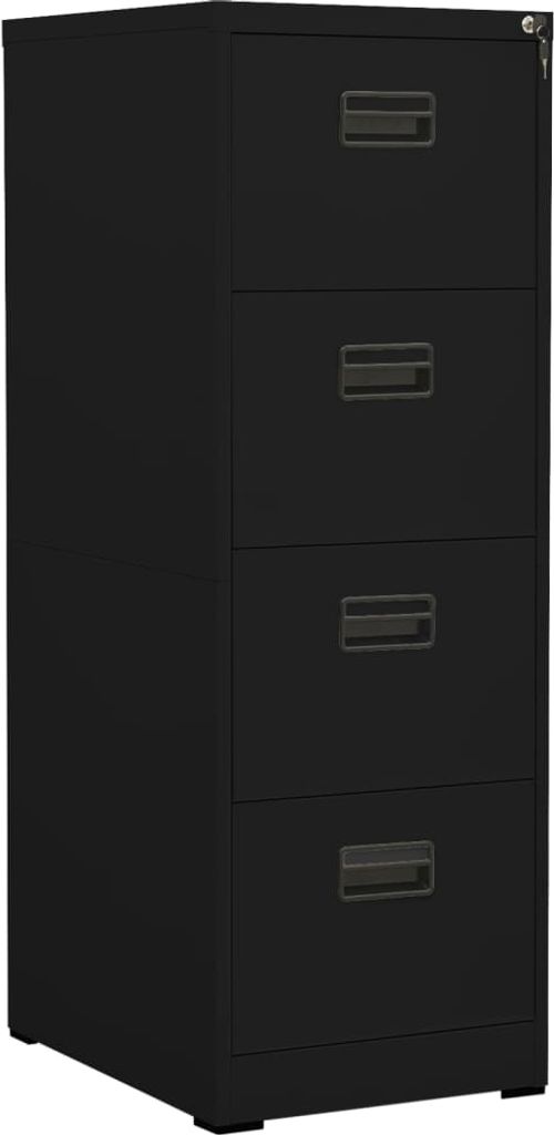 Kancelářská skříň černá 46 x 62 x 133 cm ocel, 336280  Obrázek produktu 