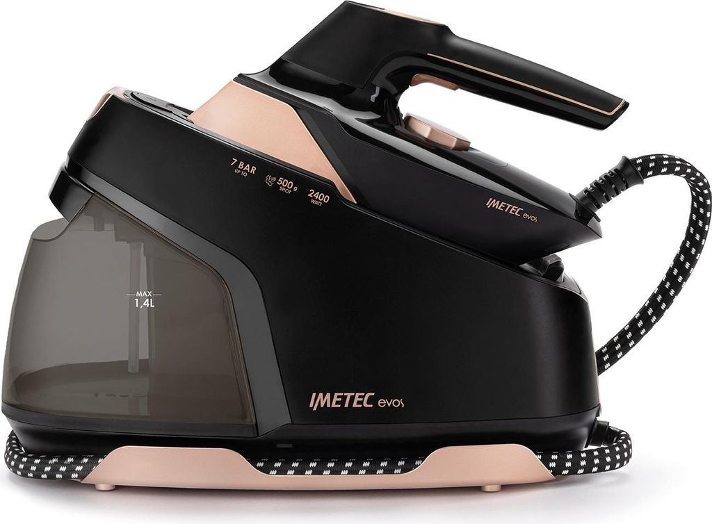 Imetec Evos 9034 Ferro da Stiro a Caldaia 2400W 7 bar 500g/min Nero Rose Gold