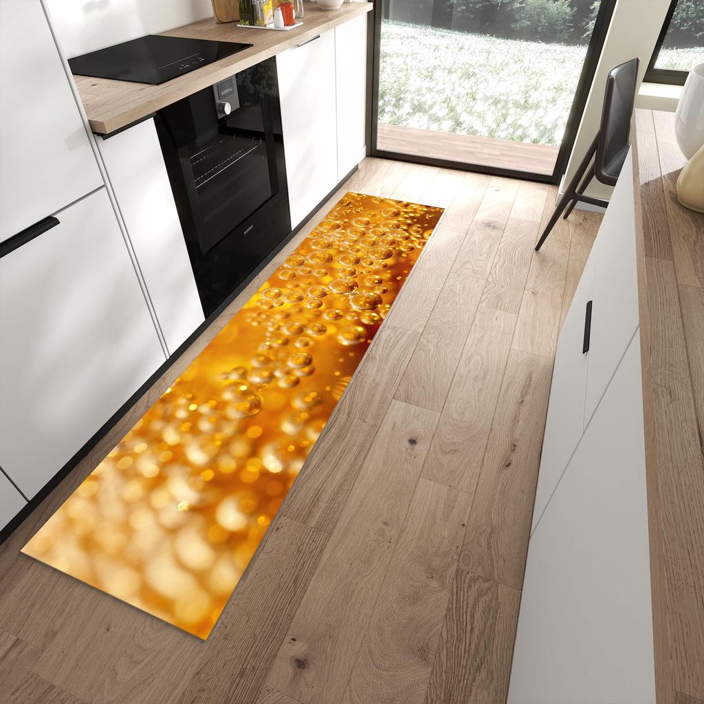 Küchenteppich 60x240cm rutschfest & abwischbar PVC Läufer - Sprudelnde Blasen