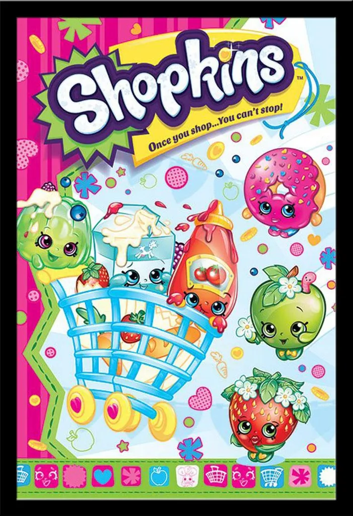 Cadre Photo Shinsuke avec Poster Shopkins Vitre Acrylique Protection Maxi