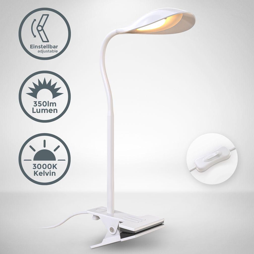 Klemmlampe - 3,5W, 350lm, LED, mit Stecker, schwenkbar, Produktbild 