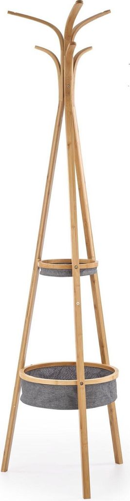 HALMAR Garderobenständer beige Bambus 52cm x 52cm x 177cm
