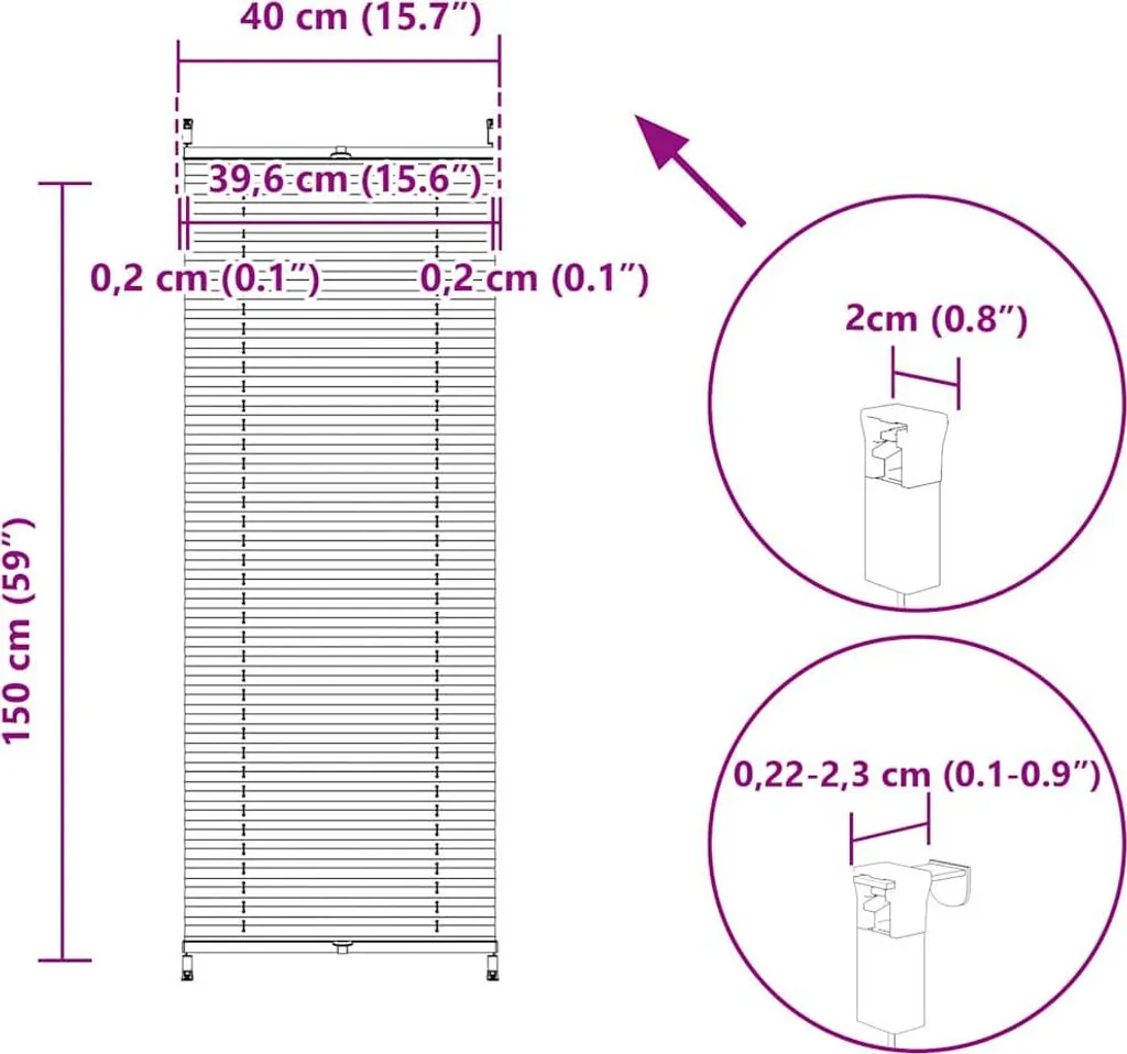 Store plissé blanc 40x150cm pour isolation visuelle et déco de bureau - 9