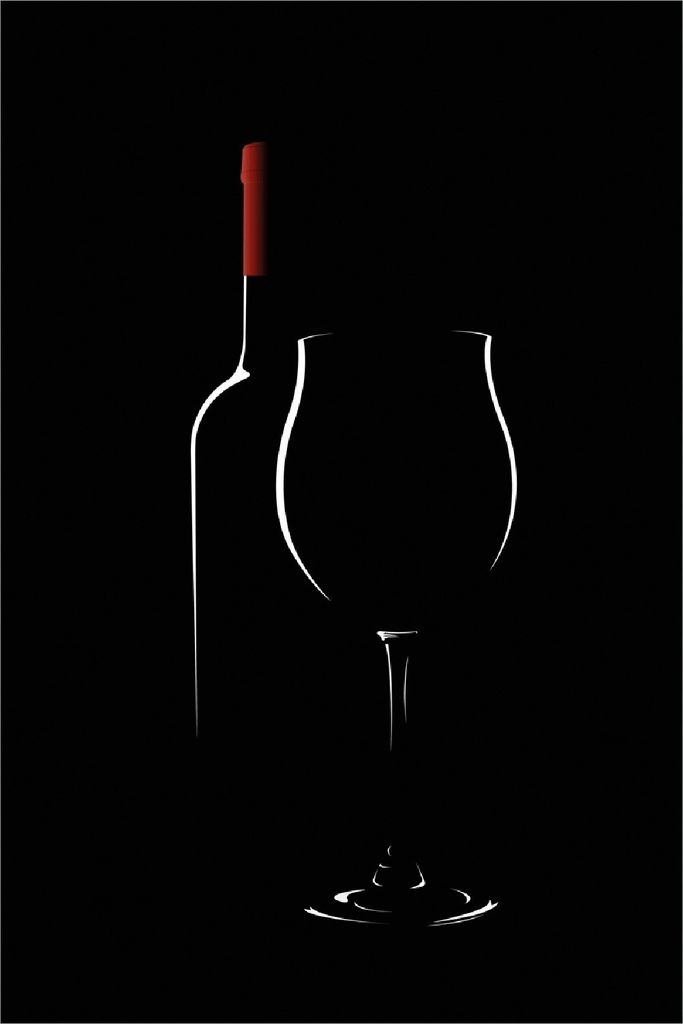 Wallario selbstklebendes Poster - Rotwein bei Nacht, Größe: 100 x 150 cm