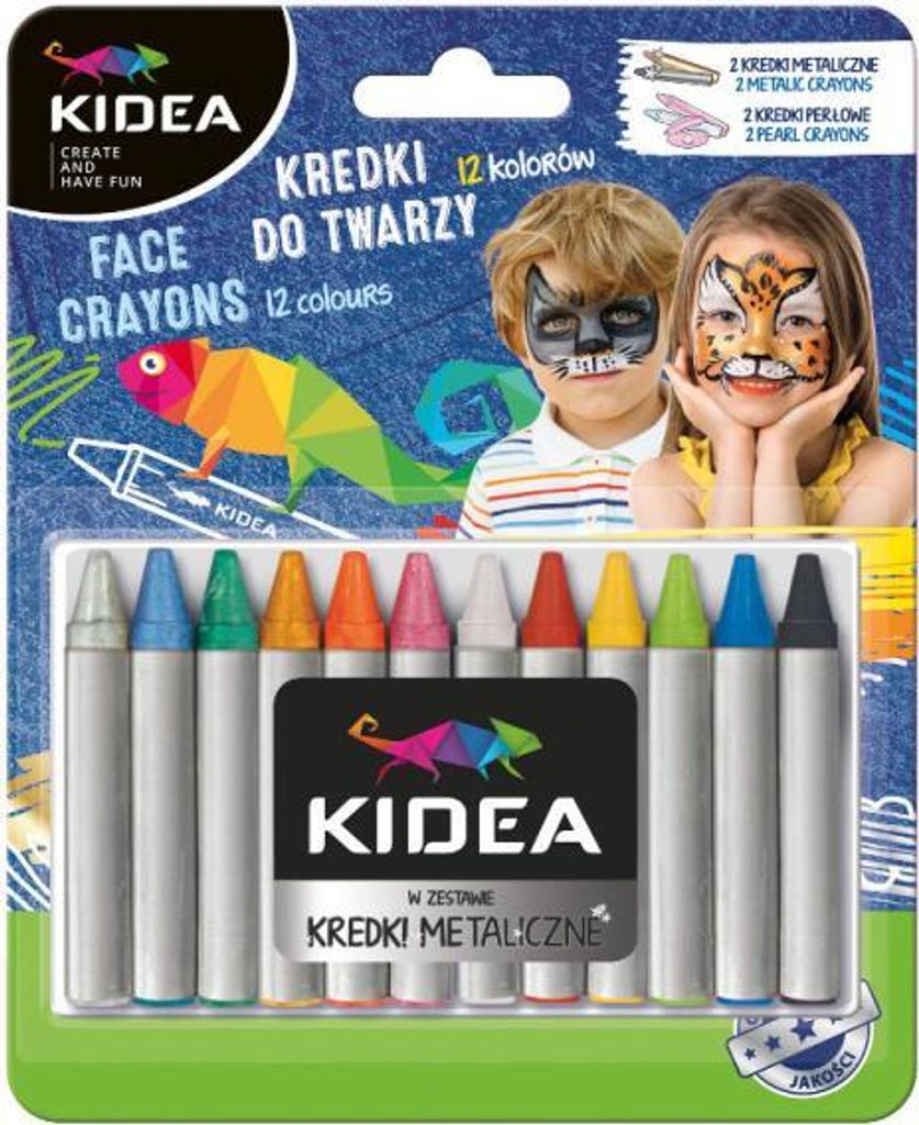 Pastelky na obličej 12 barev x 2,5 g Kidea Obrázek produktu 