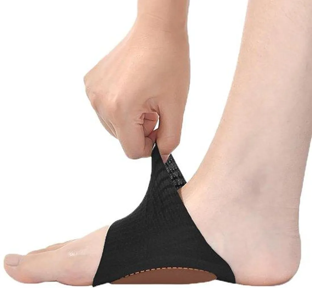 Protège-pied en silicone noir avec soutien orthopédique pour voûte plantaire