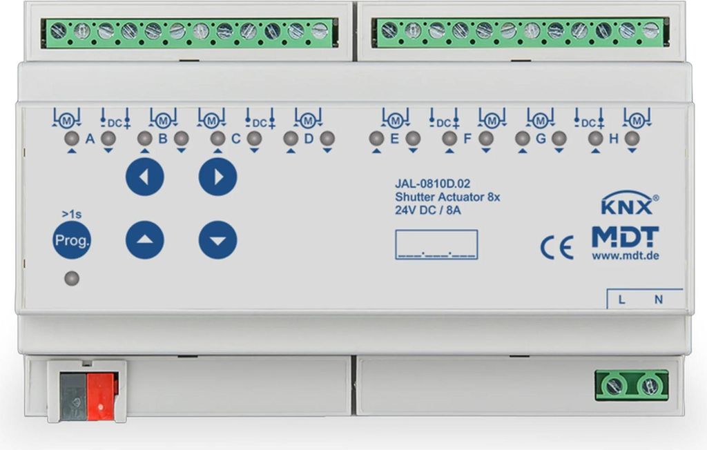 MDT JAL-0810D.02 Jalousieaktor 8fach 8TE REG 24VDC 8A