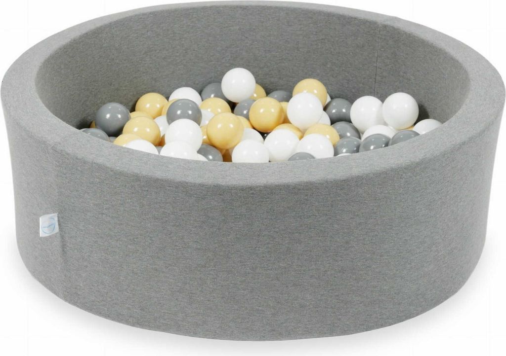 Bällebad 90x30cm grau – Mit 200 Bällen / weiß, grau, beige