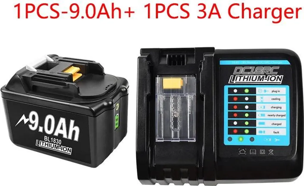 Batterie 18V 9Ah Li-Ion haute capacité bleu ciel pour gamme Makita LXT