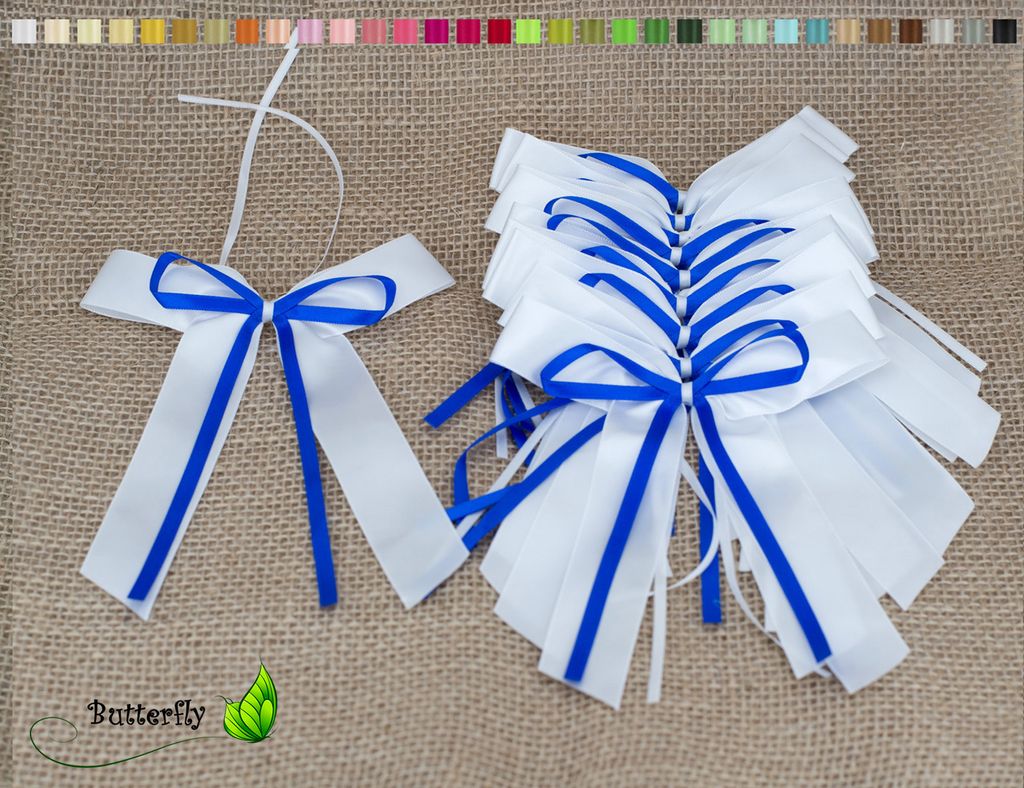 Antennenschleifen Hochzeit, 10 Stück, Farbauswahl:blau 352 / königsblau / royalblau