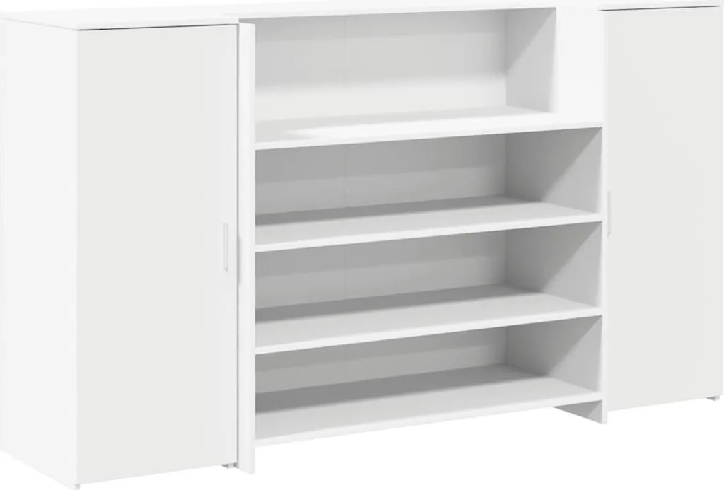 vidaXL Comptoir de réception blanc 180x50x103,5 cm en bois composite