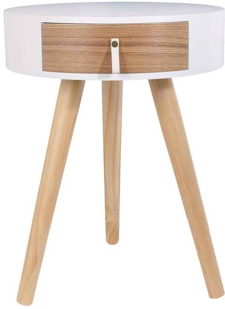 Table de Chevet Nora Blanche : Solution Gain de Place pour Petit Espace - 6