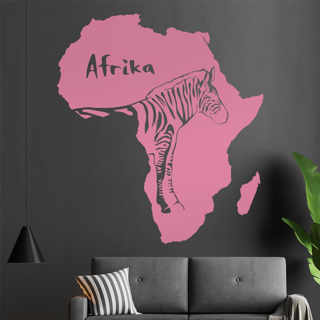 KIWISTAR Zebra u. Schriftzug Afrika Wandtattoo in 6 Größen - Wandaufkleber Wall Sticker - Dekoration, Küche, Wohnzimmer, Schlafzimmer, Badezimmer