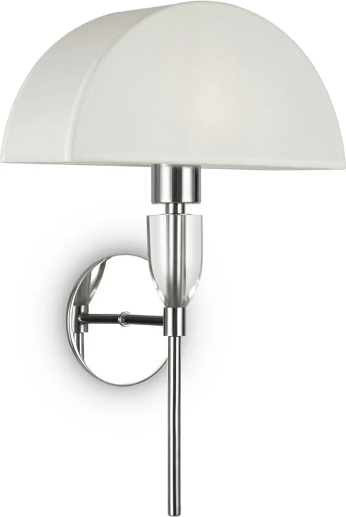 Applique Maytoni Prima en Tissu Blanc et Métal Chromé Dimmable E27 60W