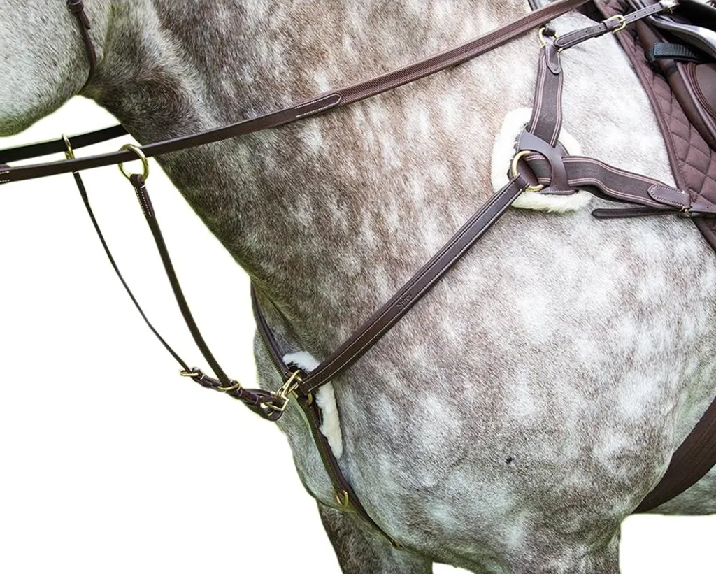 Harnais de Poitrail CSO Salisbury ER560 Cuir Marron pour Cheval