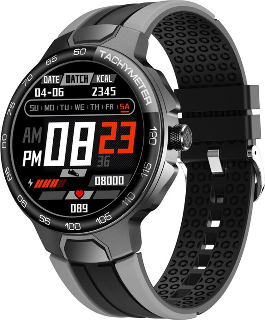 E15 Smart Watch Outdoor Sports Mechanische Uhr Wasserdichter Pulsmesser Schlafüberwachung Tracker Silbergrau