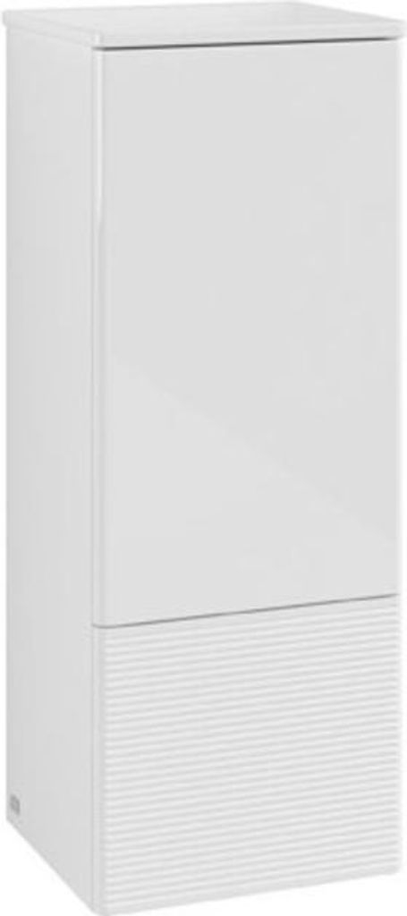 V&B Mittelschrank mit Frontstruktur, Anschlag li Antao 41,4x104x35,6cm, WBP Lac, glo wh. Lac