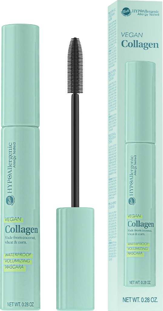 Bell Vegane wasserfeste Mascara mit Kollagen - Schwarz, 8 g