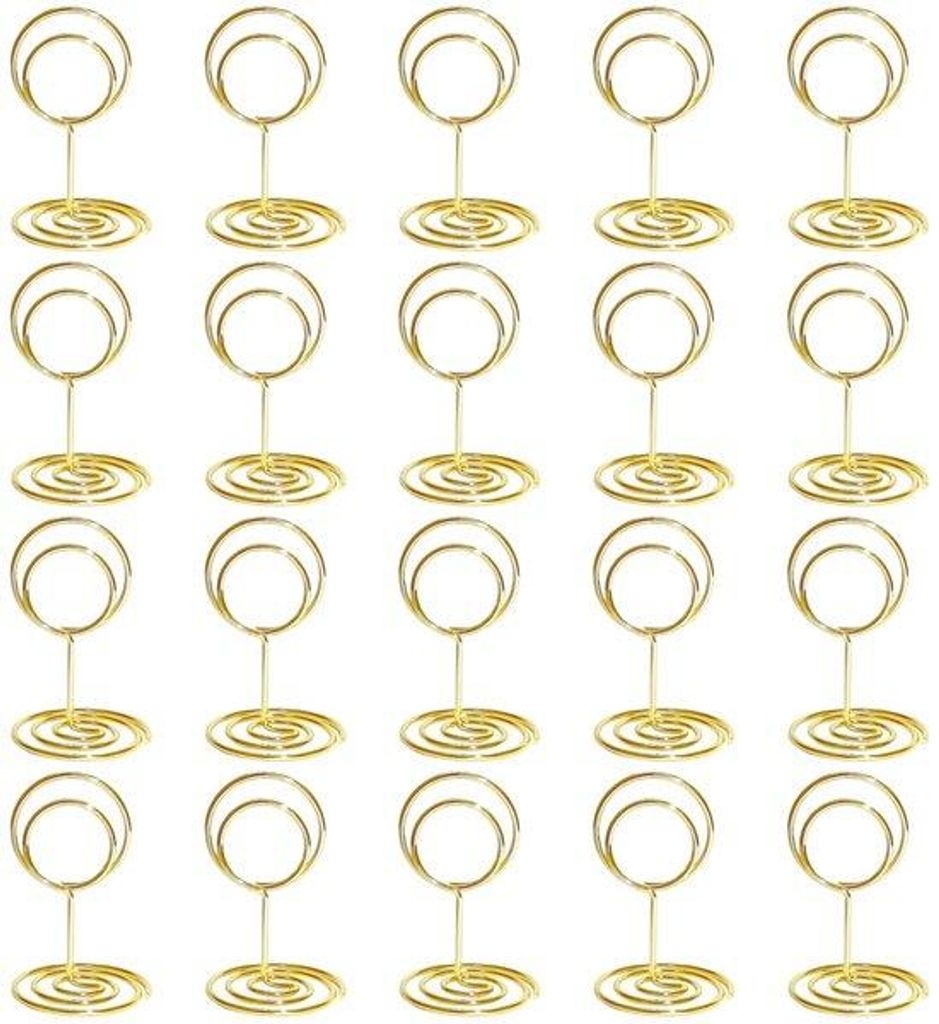 Porte-noms en métal, lot de 20, porte-noms ronds de table, Image du produit 