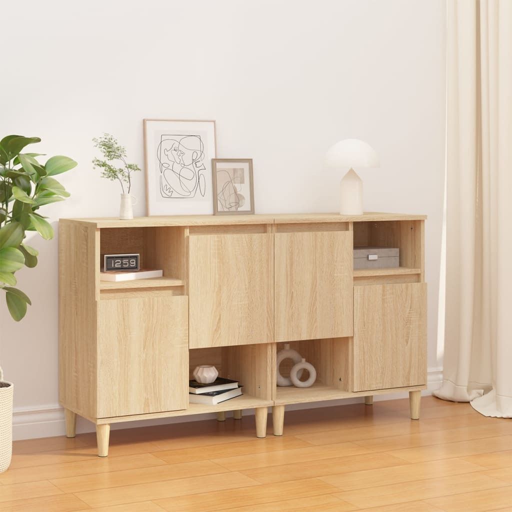 The Living Store Sideboards 2 Stk. Sonoma-Eiche 60x35x70 cm Holzwerkstoff