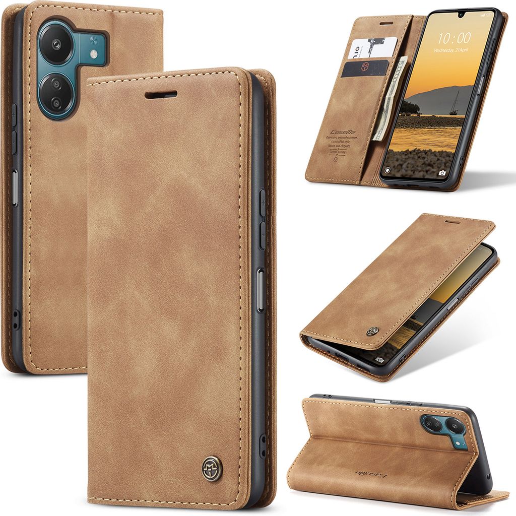 Xiaomi Redmi 13C /Poco C65 Hülle, Retro Kunstledertasche Produktbild 
