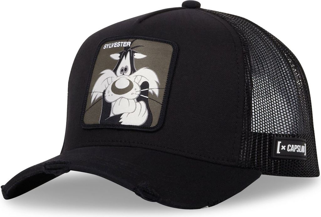 CAPSLAB HFT Trucker Mesh Cap Looney Tunes Sylvester Black Bamboo