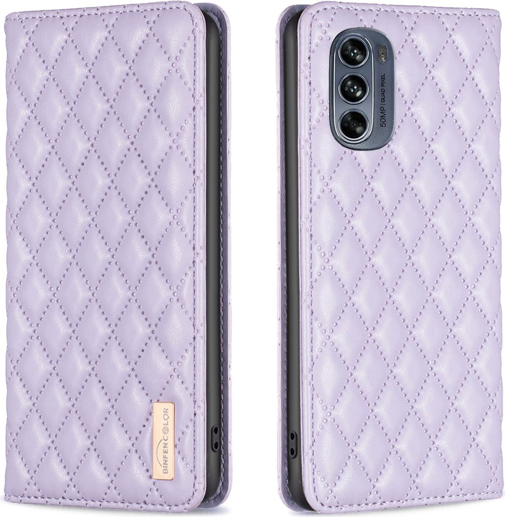 Moto G62 5G Hülle, Elegant Bookstyle Flip Leder Kartenfächer Schutzhülle mit Ständer für Motorola Moto G62 5G Lila
