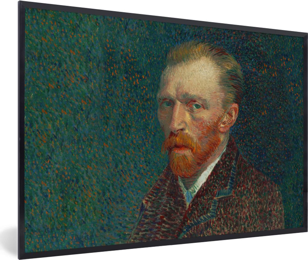MuchoWow Gerahmtes Poster Kunst - Van Gogh - Alte Meister - Selbstporträt 90x60 cm - Poster mit Schwarzem Bilderrahmen Wandposter Rahmen Foto Bi...