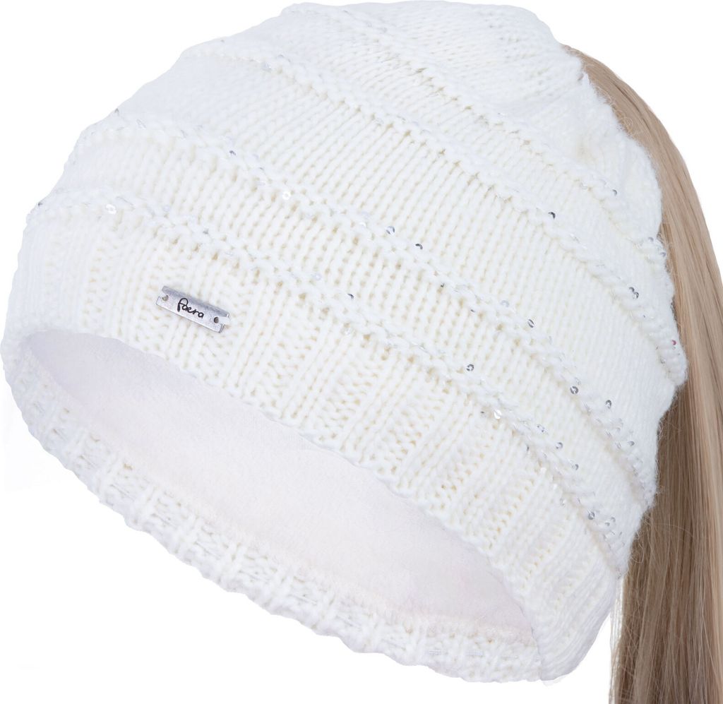 Faera Damen Wintermütze Zopfmütze Zopfloch Loch Zopf Beanie Produktbild 