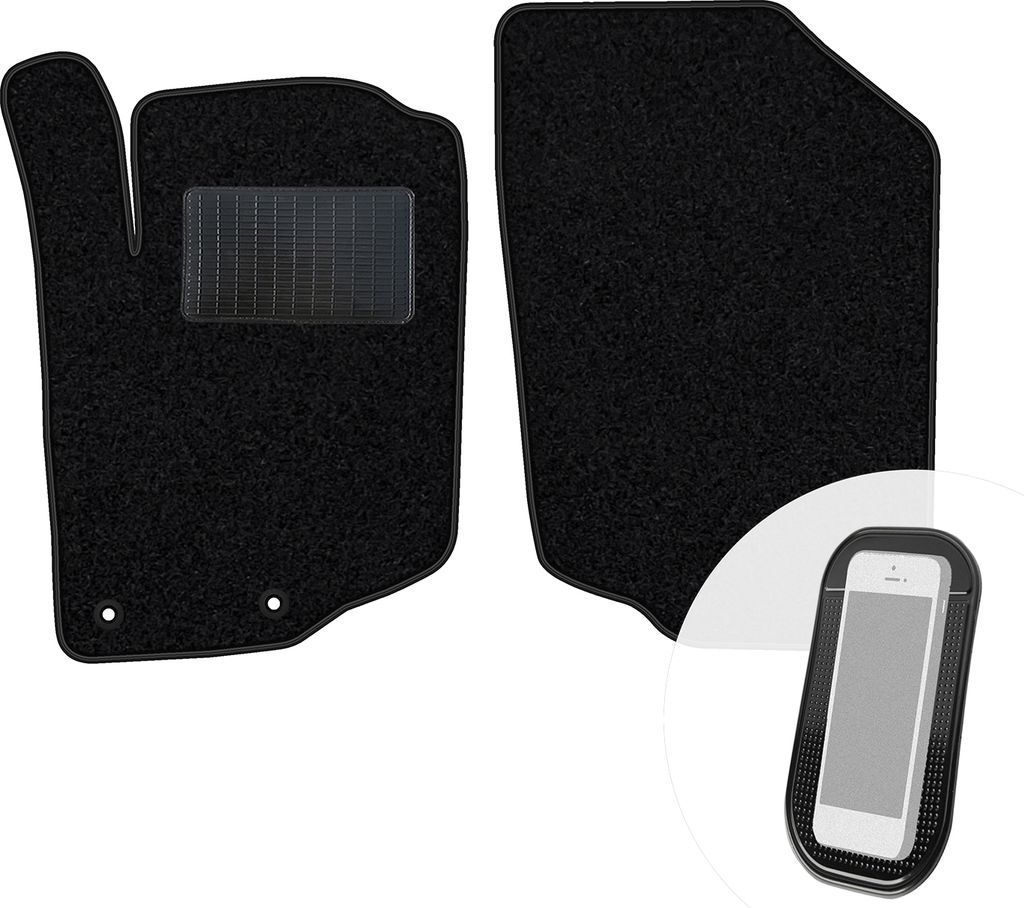 moto-MOLTICO Vorne Fußmatten Auto Velours Autoteppiche Schwarz Automatten Set 2-teilig passend für Peugeot 207 CC 2007-2012