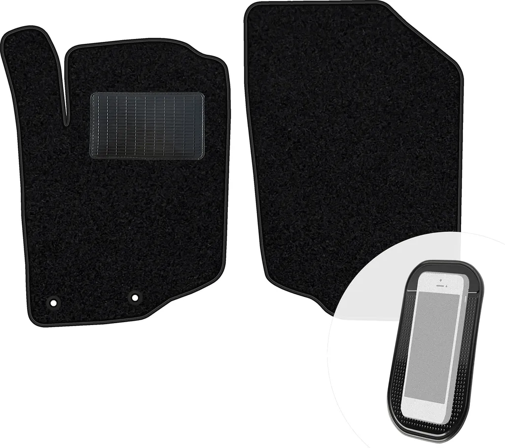 Coppia Tappetini Anteriori per Peugeot 207 CC 2007-2012 | Velours Nero