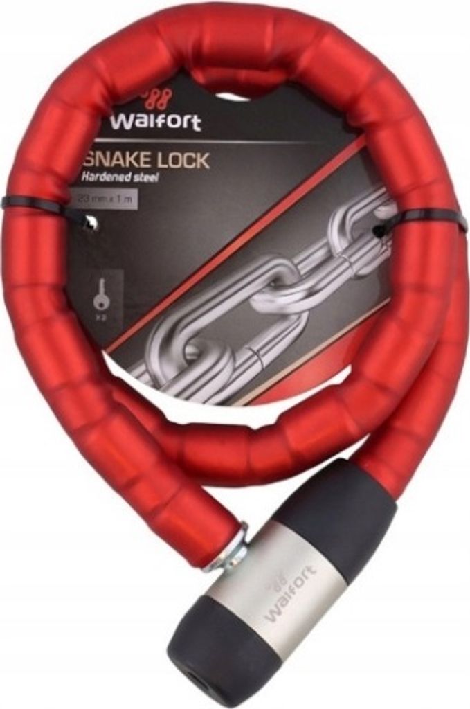 Walfort Panzerschloss Fahrradschloss, Motorradschloss, Panzerschloss Rot Stahl Diebstahlschutz