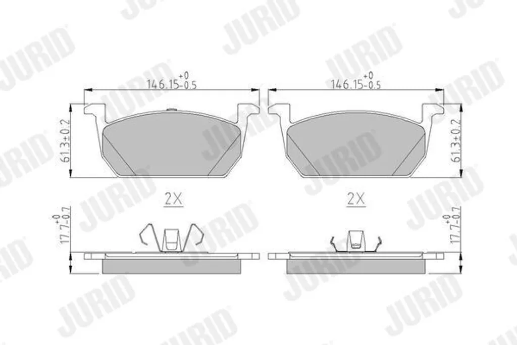 Plaquettes de frein avant pour VW POLO AW1 BZ1 - Qualité JURID 573833J