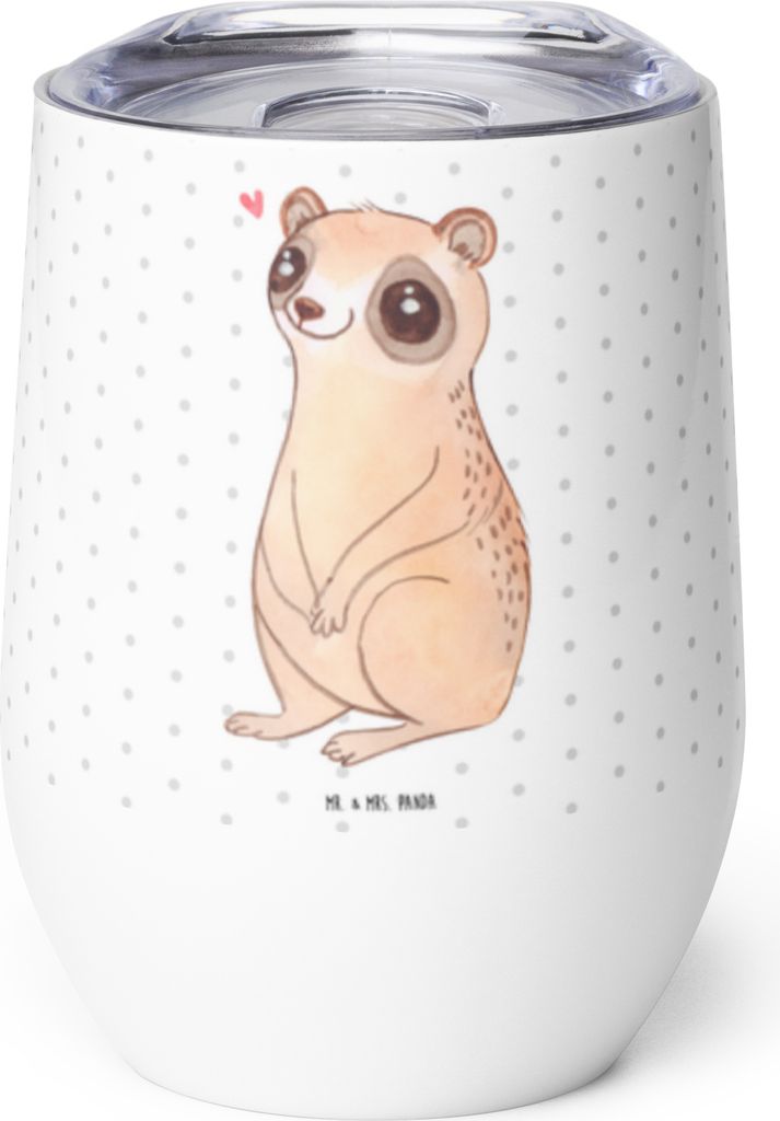 Mr. & Mrs. Panda Thermobecher Plumplori Glücklich - Weiß - Geschenk, Niedlich, Isolierbecher, glühweinbecher, Thermo Becher, Glück, kaffee tass...
