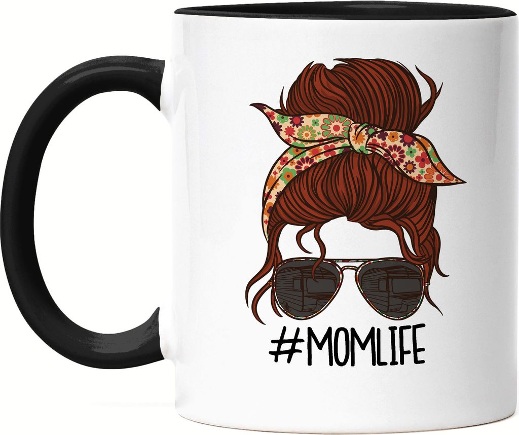 Momlife Tasse Schwarz Muttertag Geschenkidee Beste Mama Der Welt