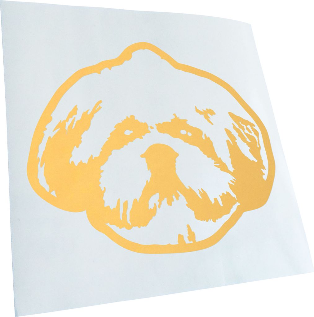 Kiwistar - Autoaufkleber - Shih tzu Hund - Creme - 24x20cm - Aufkleber für Auto, Laptop, Fahrrad, LKW, Motorrad Mehrfarbig JDM Decal Racing