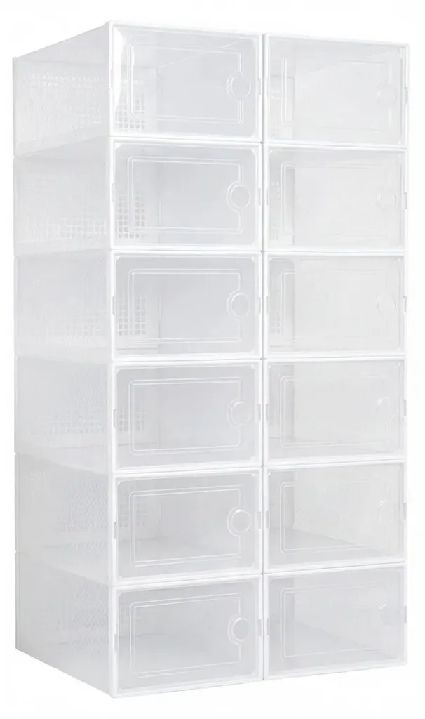 Rangement chaussures pour gagner de la place lot de 12 boîtes blanches