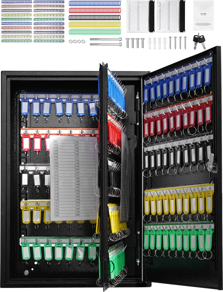 Coffret de Rangement Mural pour 200 Clés, Organiseur en Acier Robuste