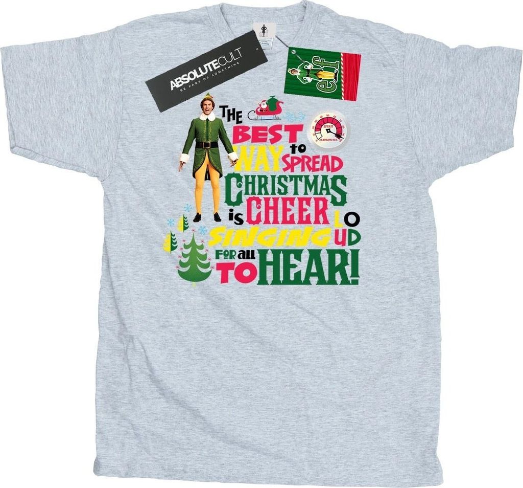 Elf - "Christmas Cheer" T-Shirt für Herren BI23685 (M) Produktbild 