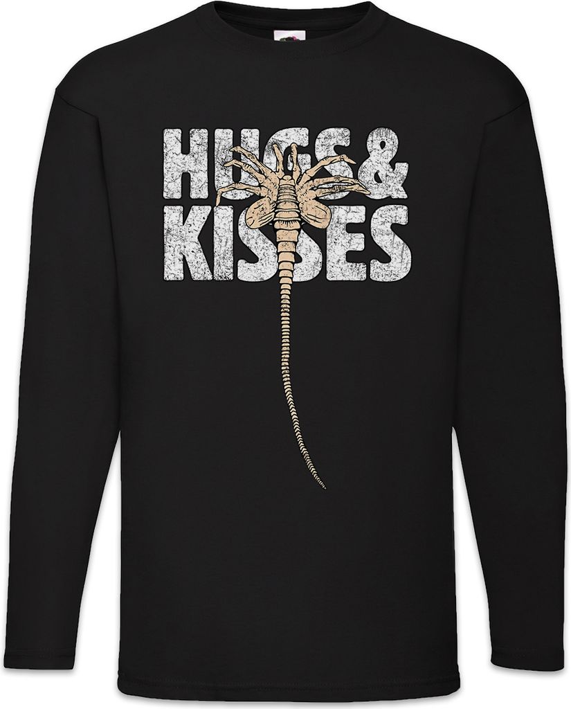 Urban Backwoods Hugs & Kisses, Langarm T-Shirt, Farbe: Schwarz, Größe: 3XL