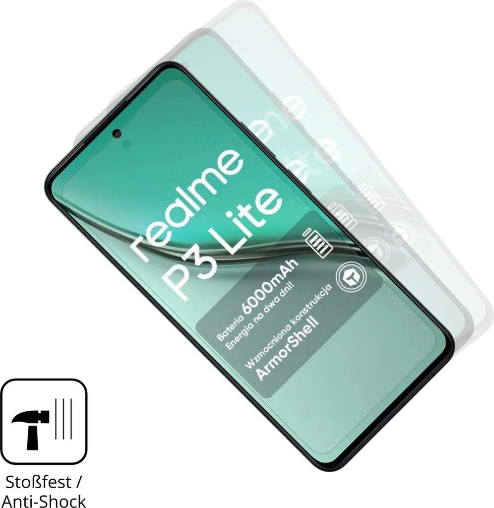 Realme P3 Lite 4G: Pack 2 Pellicole Matte. Stop Riflessi e Ditate! - 4