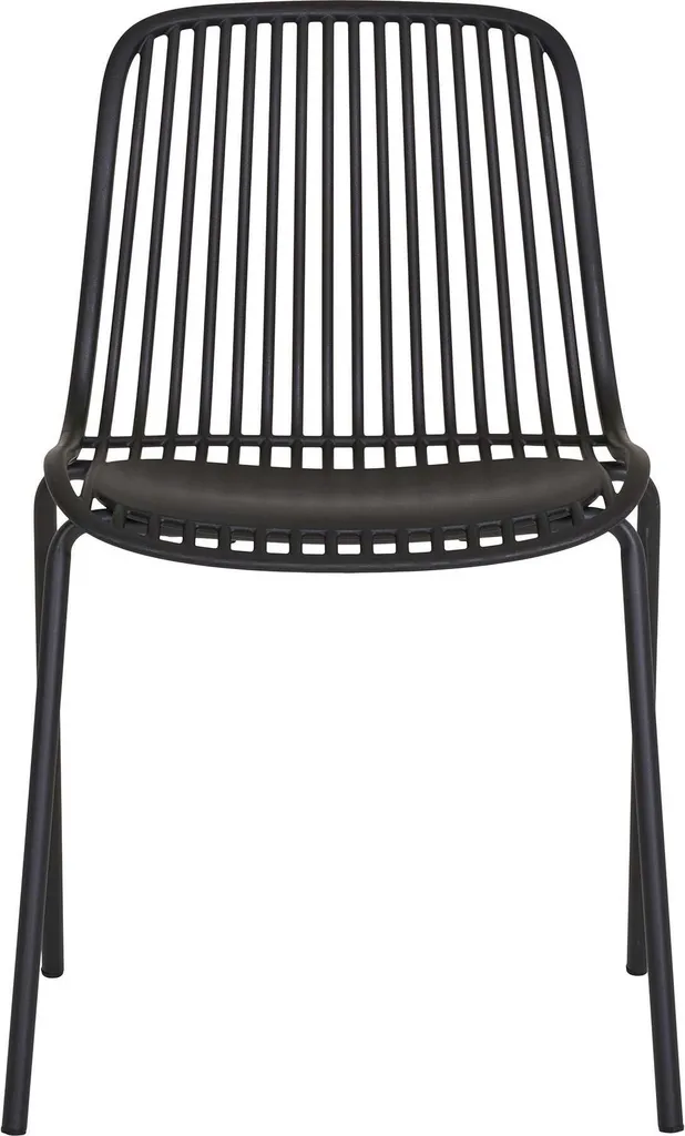 Chaise de jardin noire Branson empilable et résistante aux intempéries
