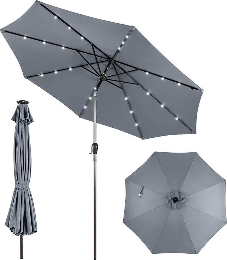 KOMFOTTEU slunečník 300 cm s LED diodou, skládací zahradní Obrázek produktu 