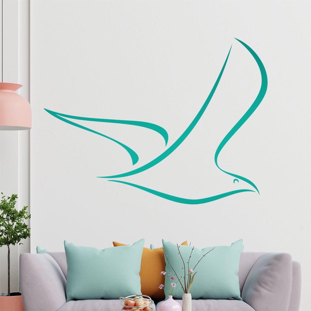 Vogel Linien Wandtattoo in 6 Größen - Wandaufkleber Wall Sticker - Dekoration, Küche, Wohnzimmer, Schlafzimmer, Badezimmer