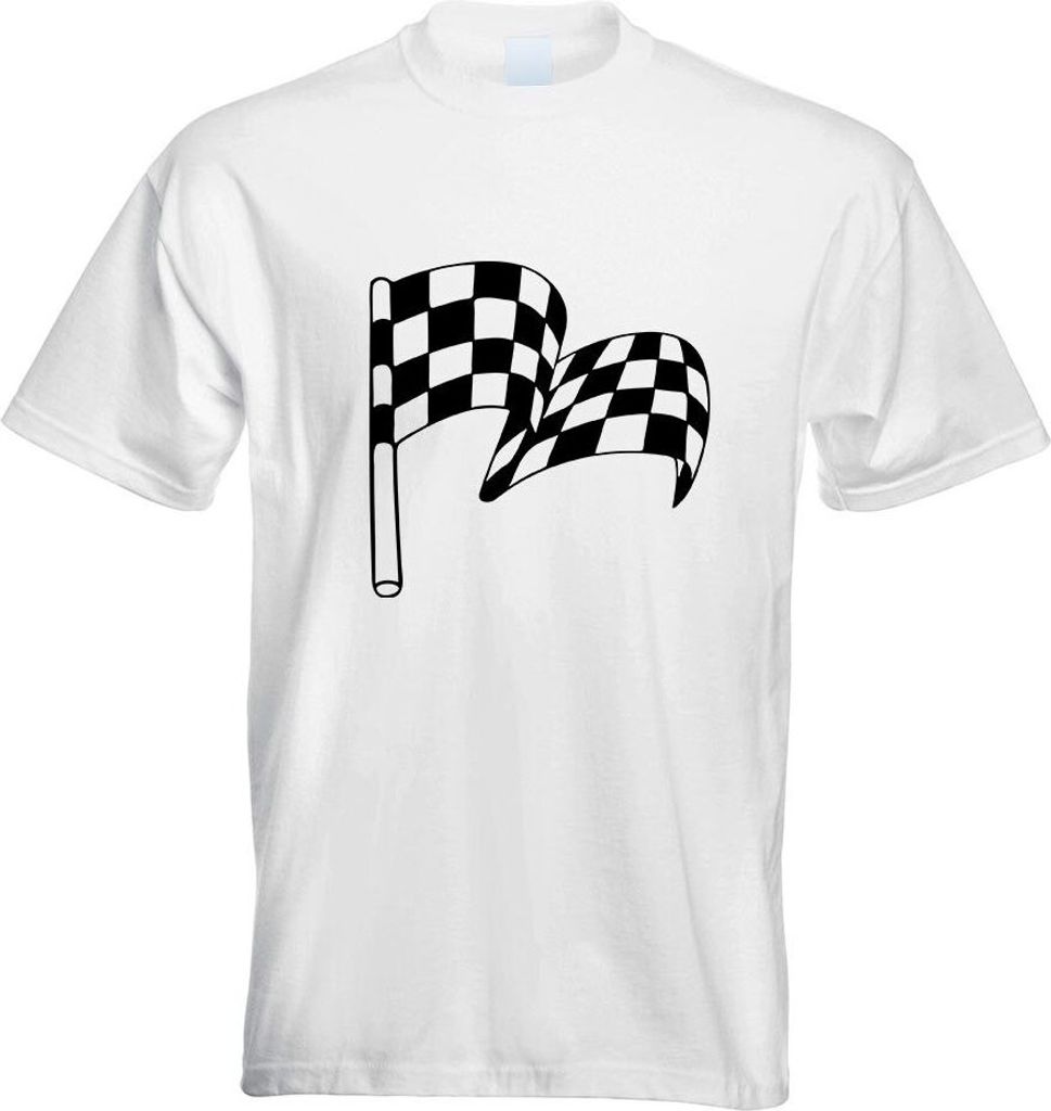 Kiwistar - T-Shirt - Weiss - Zielflagge Motiv Bedruckt Funshirt Design Print - mit Motiv Bedruckt - Funshirt Design - Sport - Freizeit - Herren - XXL