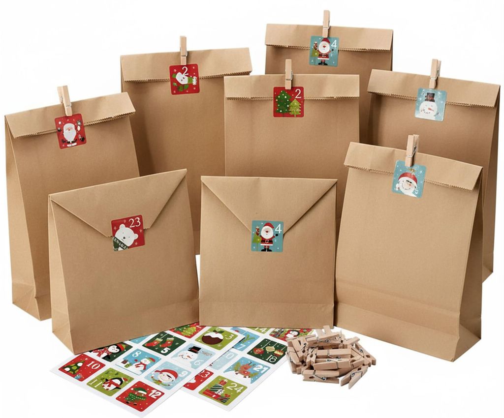 Adventskalender zum Befüllen DIY Weihnachtskalender 24 Geschenktüten Weihnachten