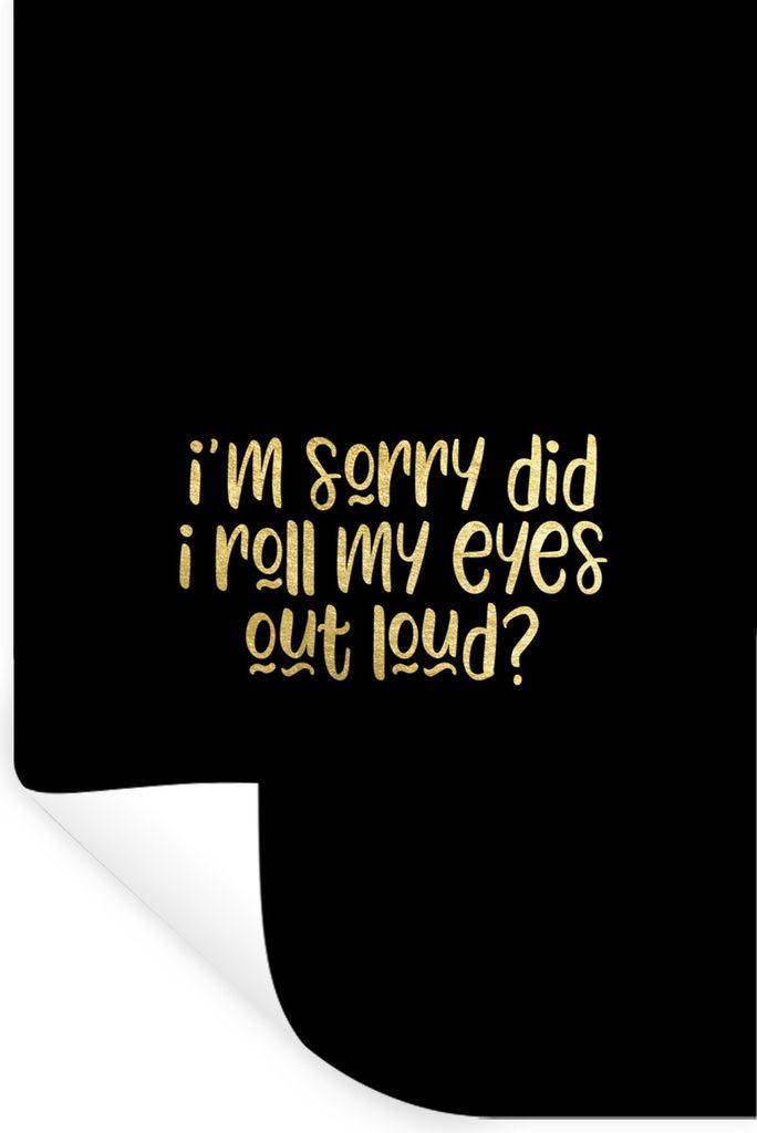 MuchoWow Wandtattoo Wandsticker Wandaufkleber Zitat - Augen - Schwarz - Gold 20x30 cm Selbstklebend und Repositionierbar - Sticker - Dekorfolie