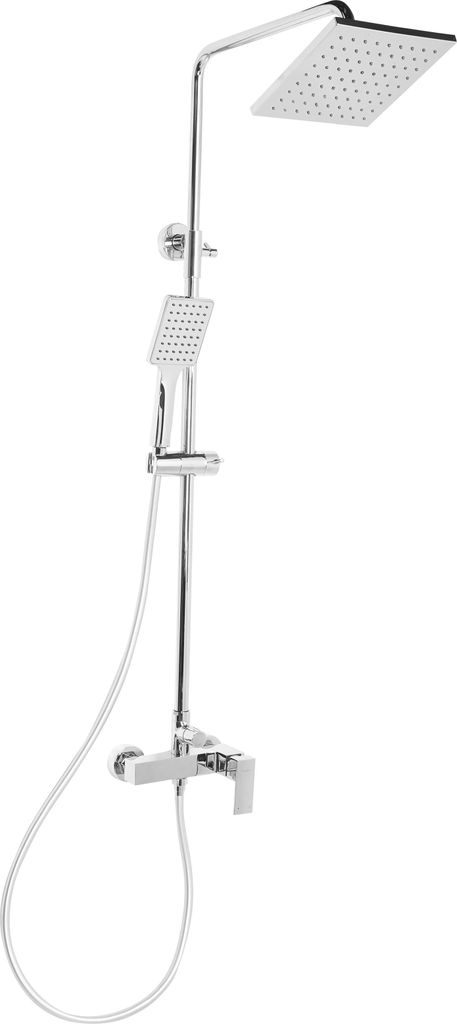 BELIANI Wand Duschset Silber Messing mit Armatur Regendusche Duschbrause Einhebelmischer Höhenverstellbar Modern Duschsystem Überkopfbrause Set
